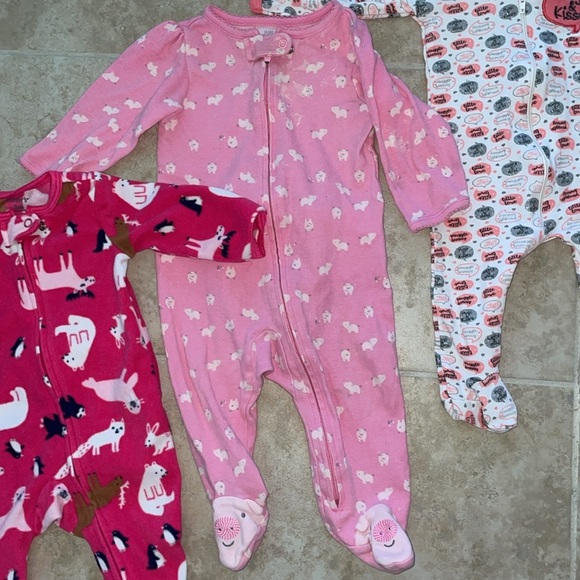 Adorable 3-Piece Baby Girl Footies Size 3-6M - Picture 5 of 6